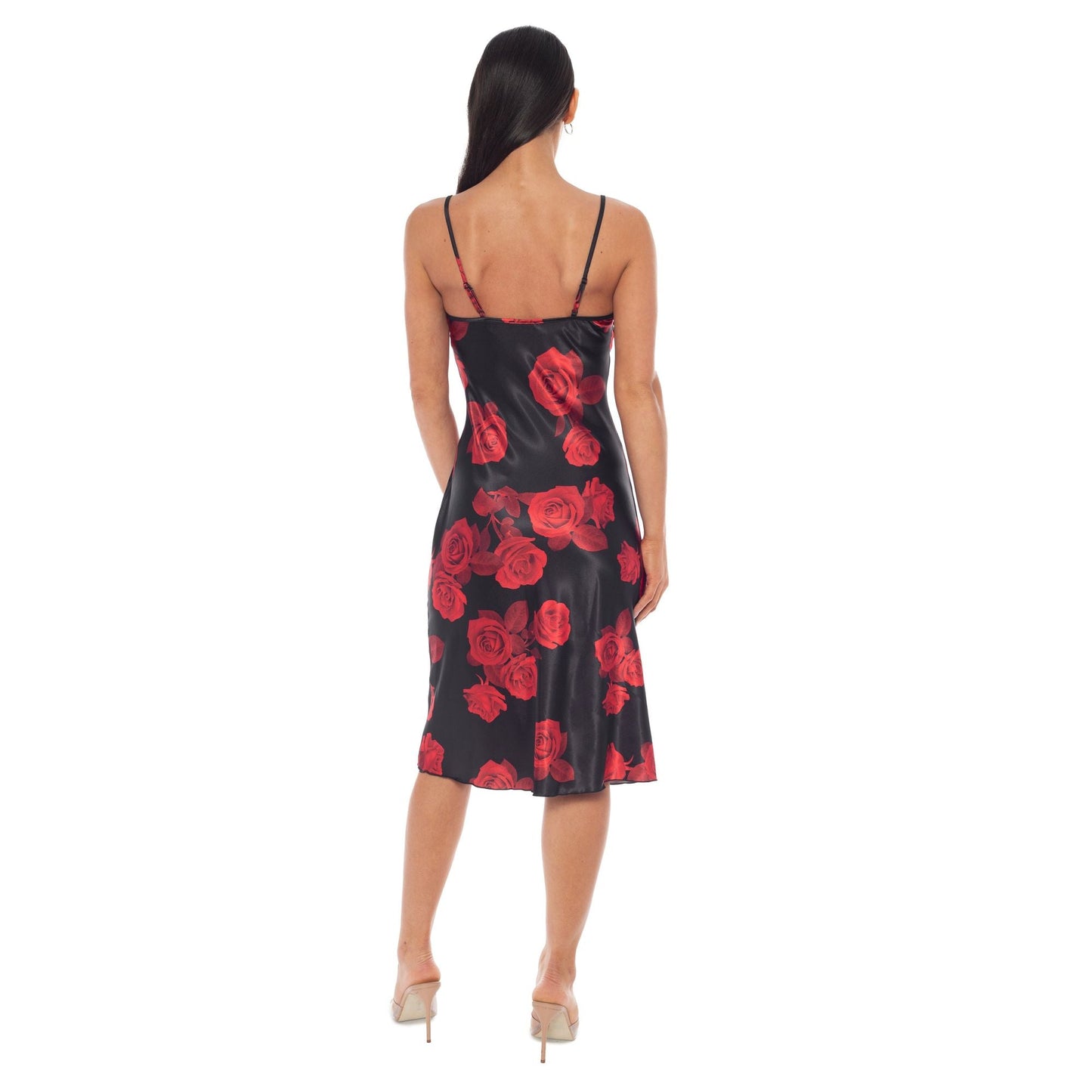 Vestido de mujer de satén midi