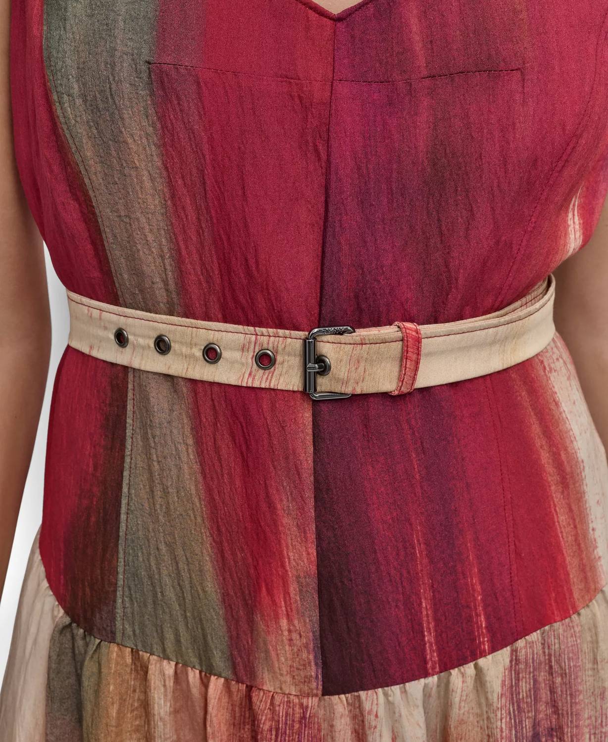 Vestido midi color rojo