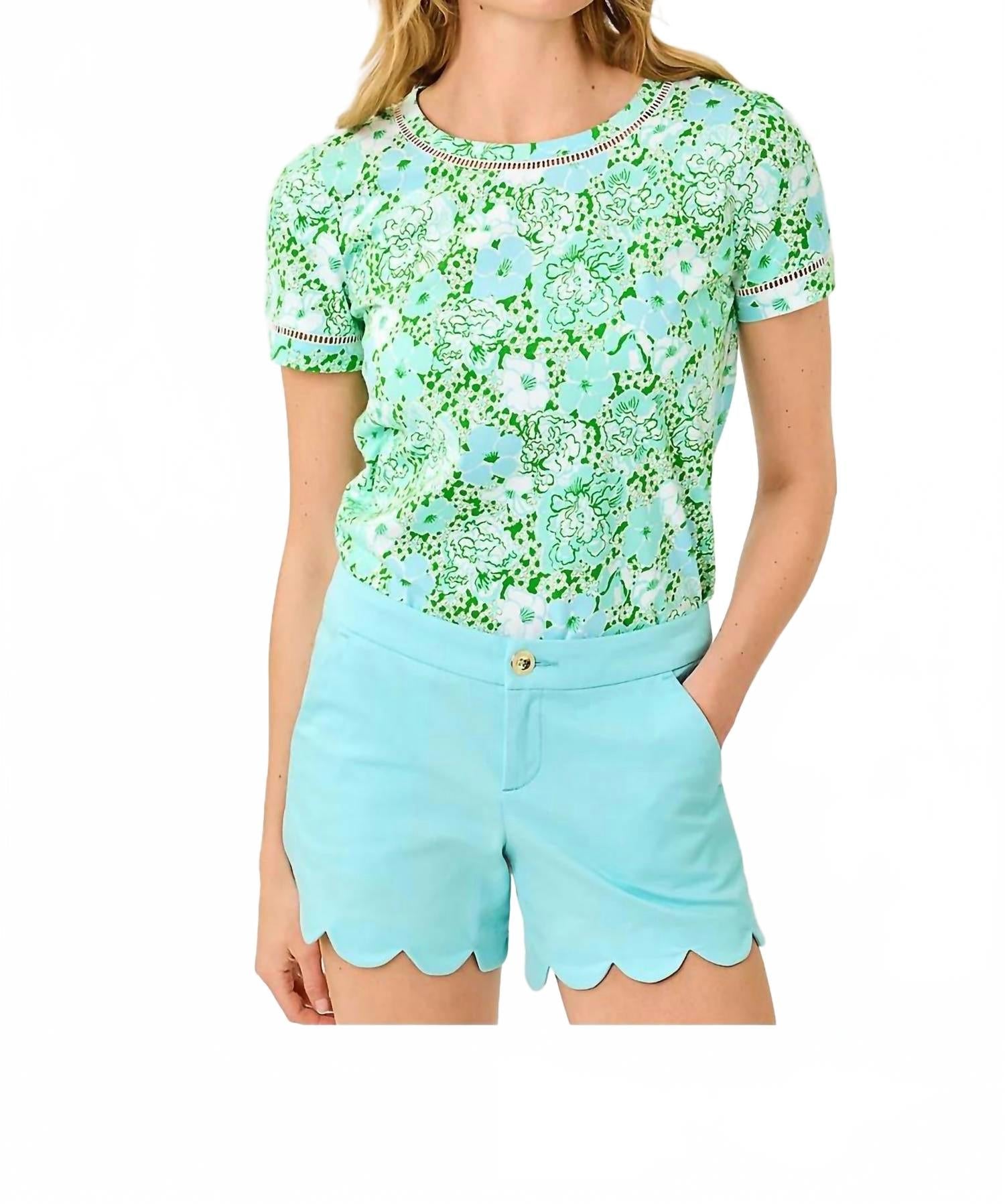 Short de tiro bajo color azul