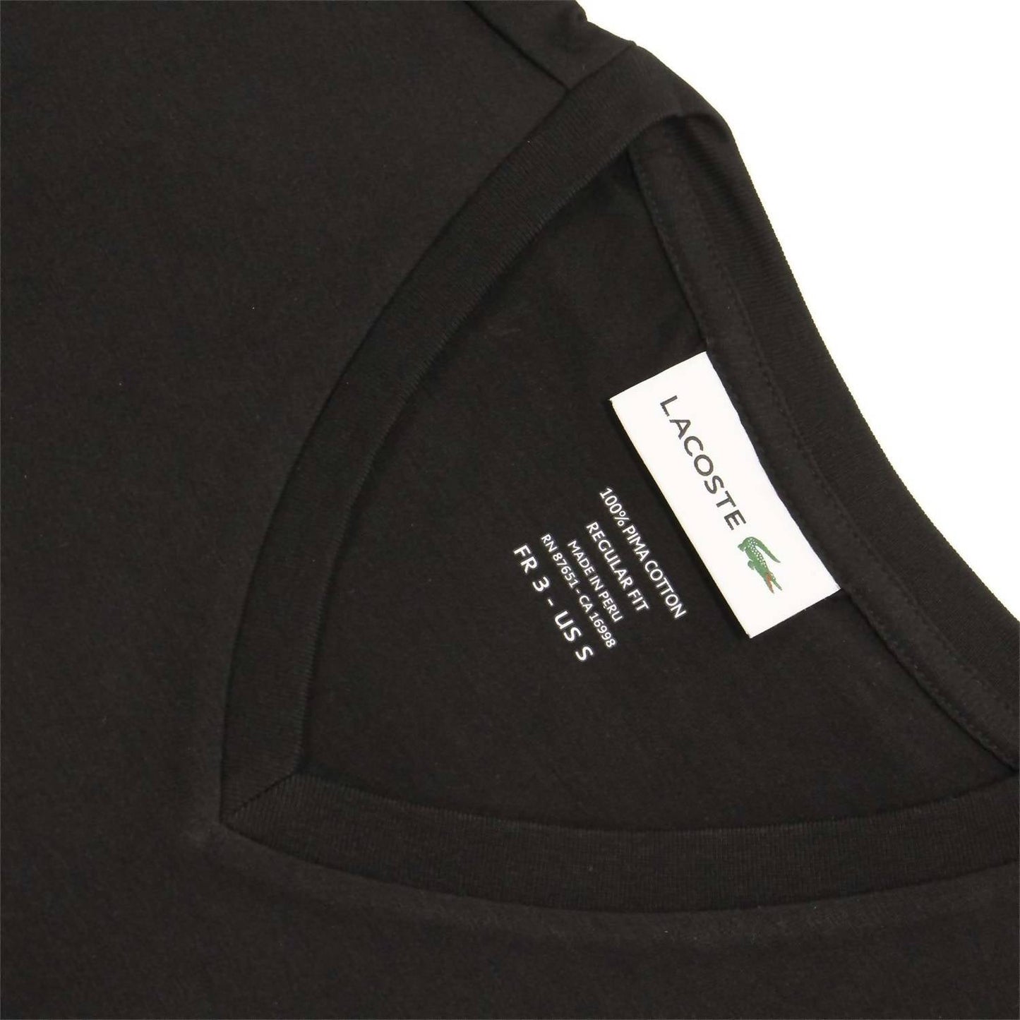 Camiseta de hombre de manga corta con cuello en V color negro