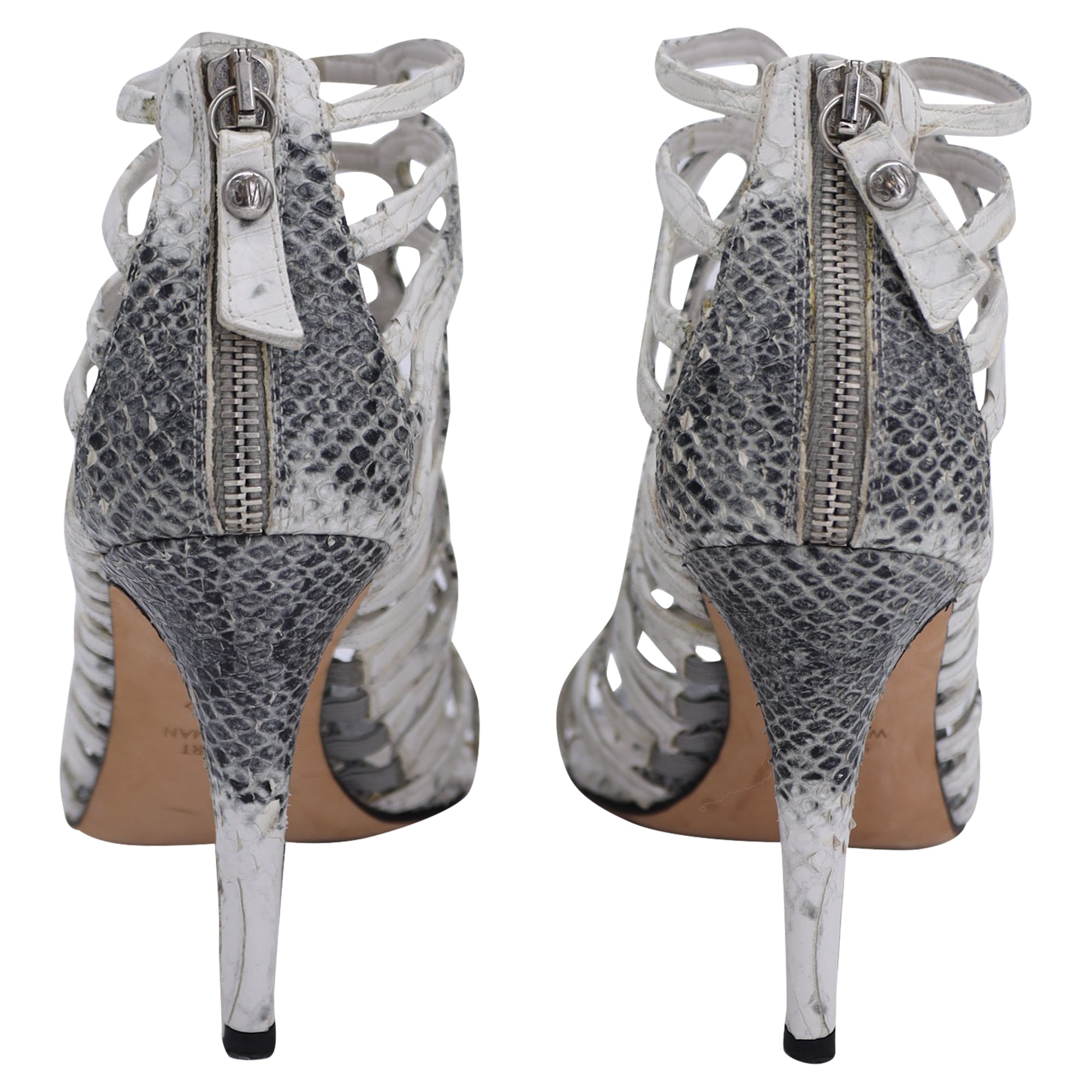 Sandalias de cuero color gris