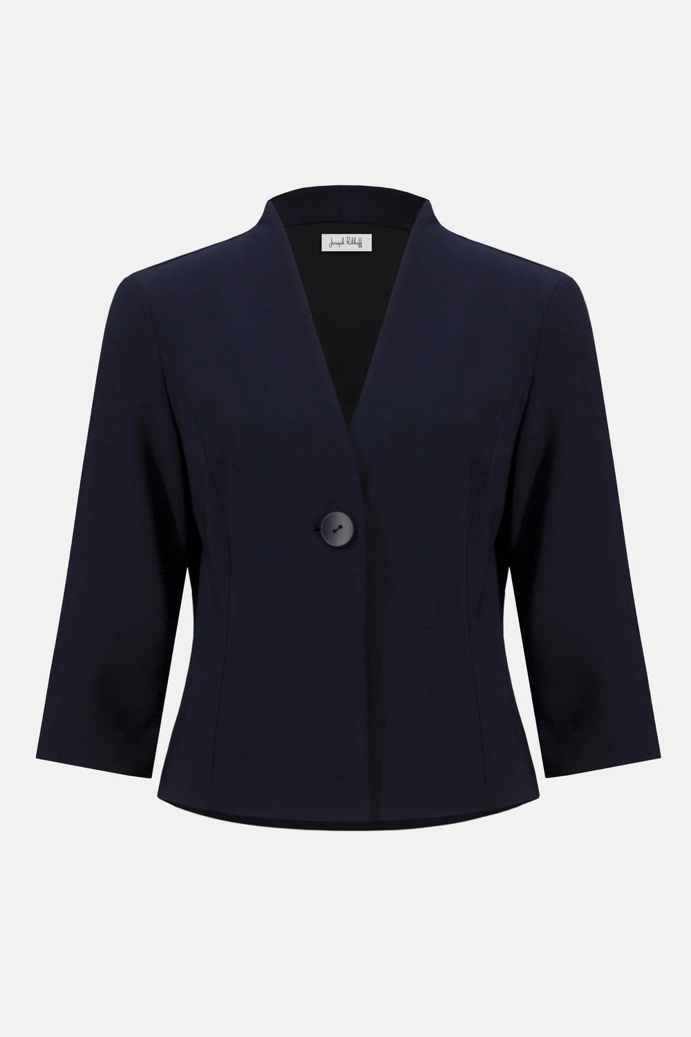 Chaqueta con cuello en V color azul