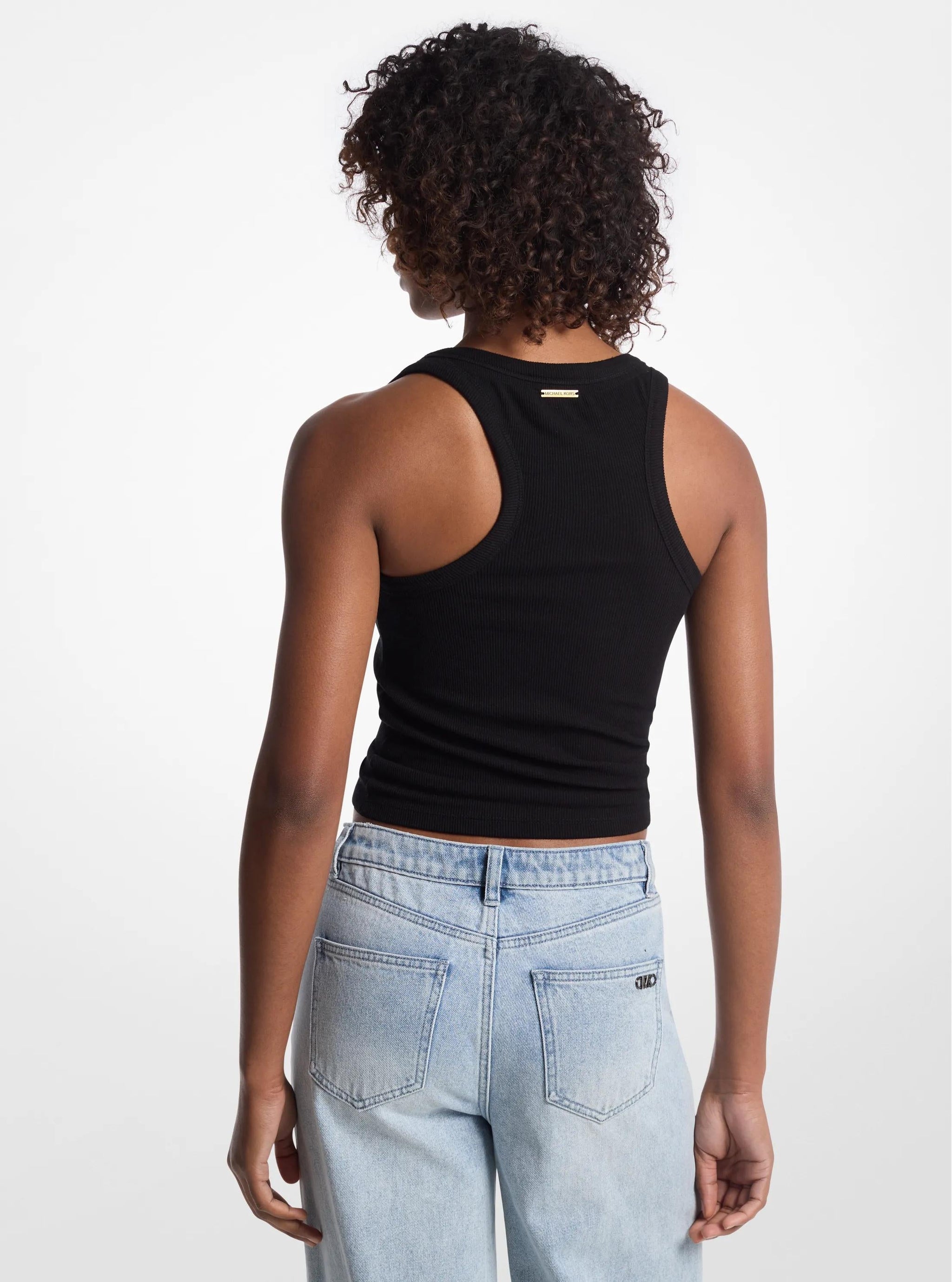 Camiseta sin mangas con tejido acanalado