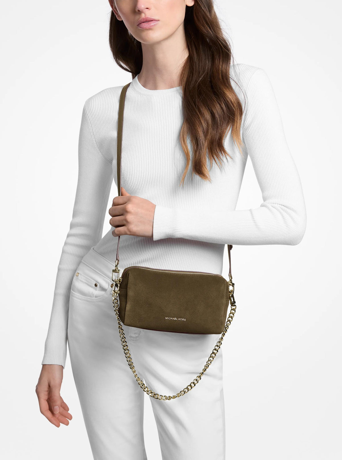 Bolso cruzado de gamuza