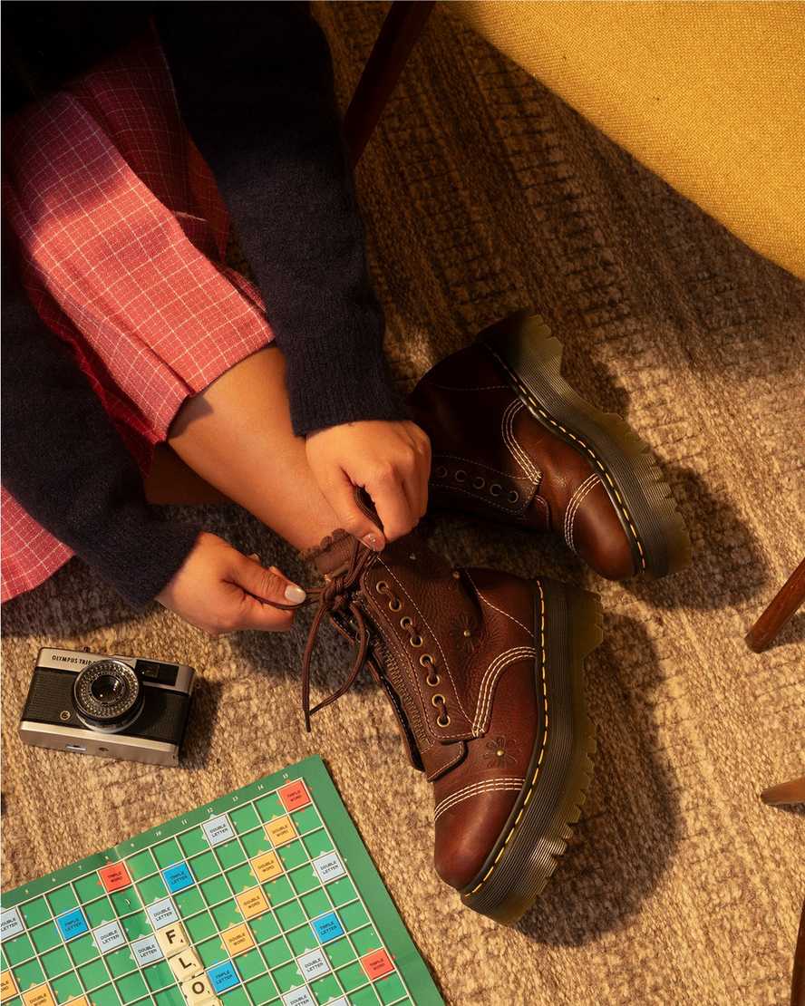 Botas de cuero con plataforma