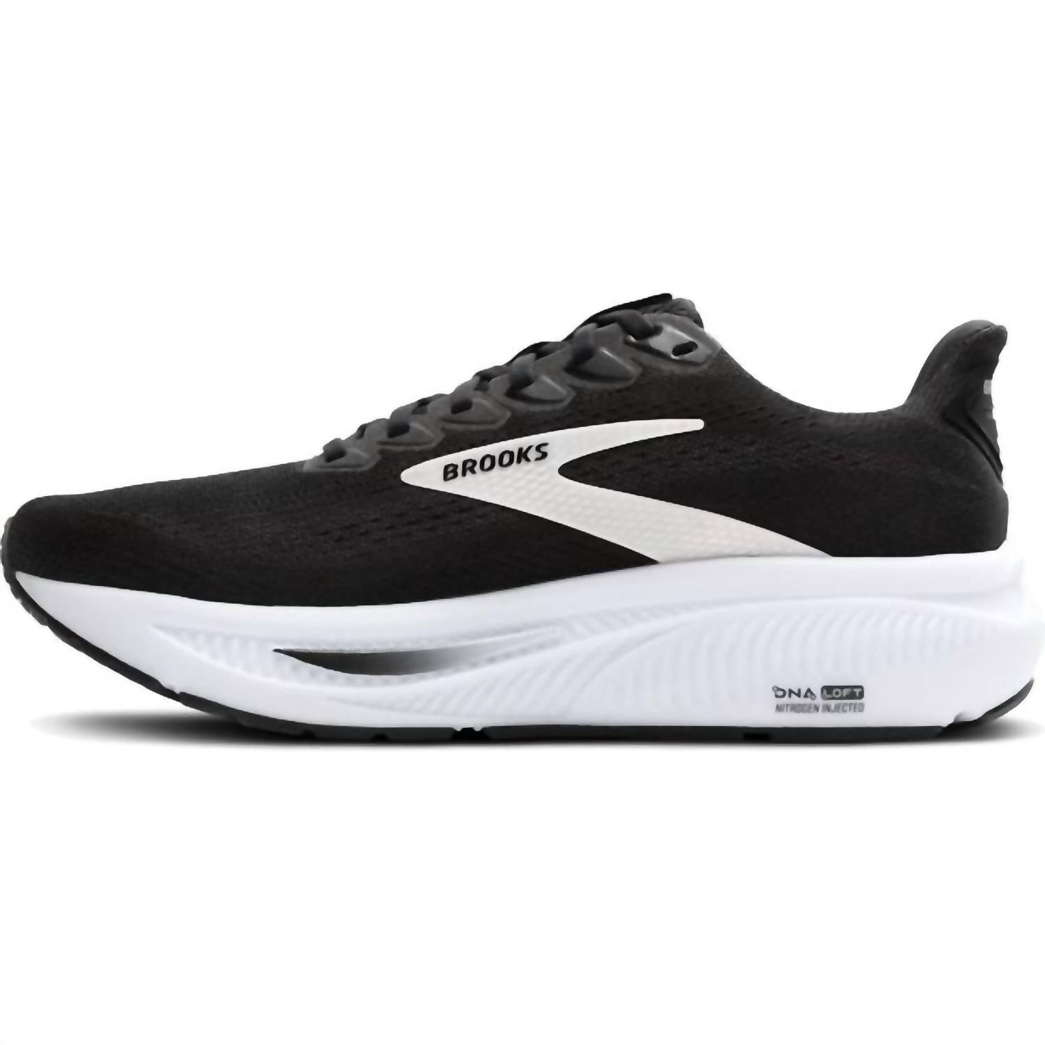 Tenis para correr de hombre color negro y blanco y gris
