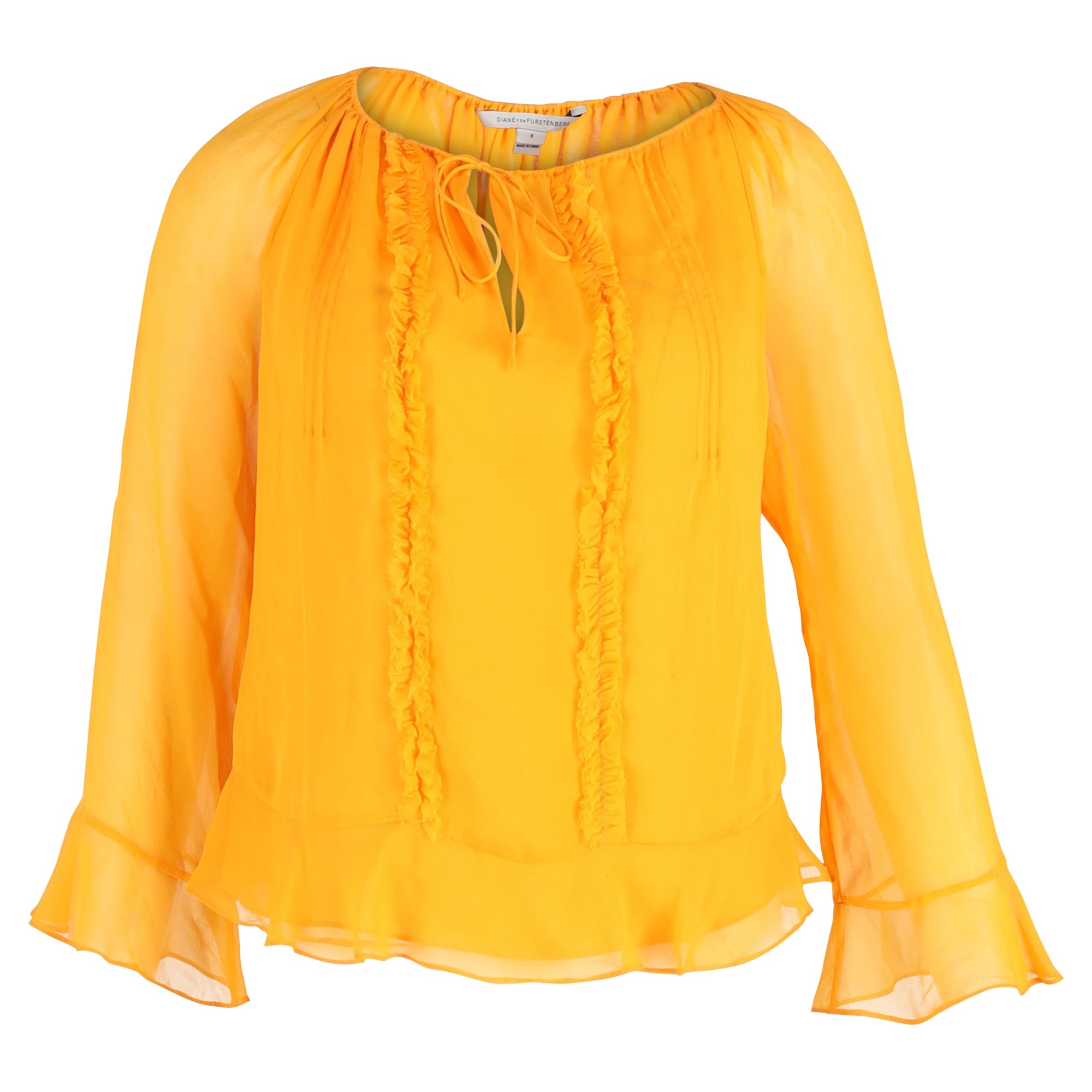 Top de seda color amarillo