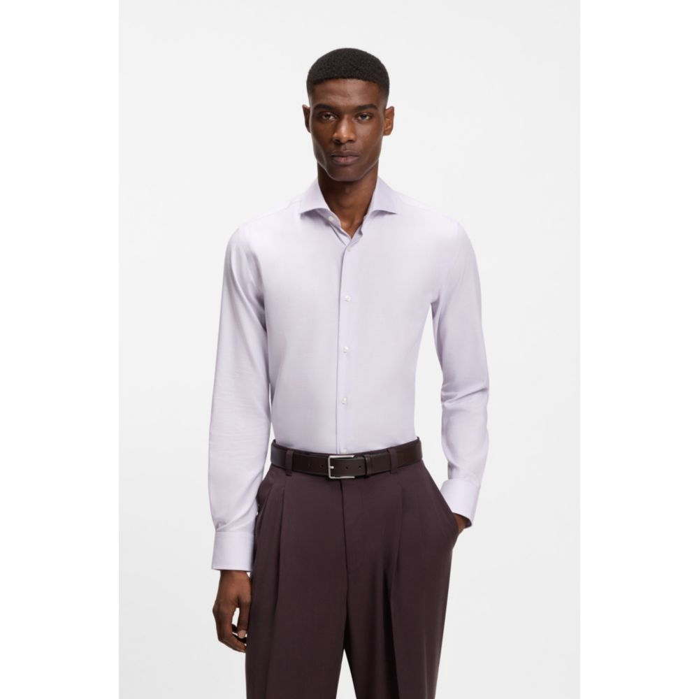 Camisa de mezcla de algodón de corte ajustado