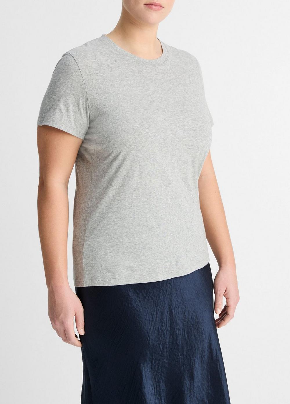 Camiseta de algodón con cuello redondo