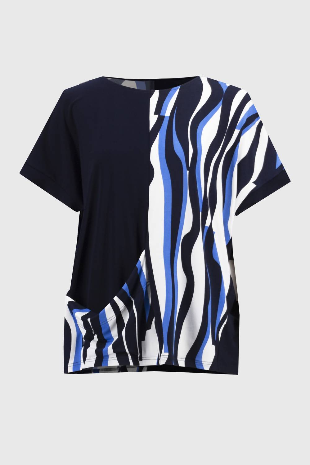 Top color blanco y azul