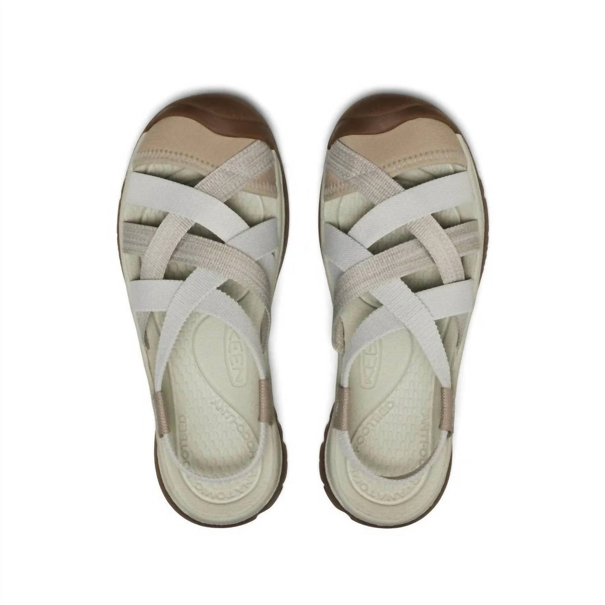 Sandalias de mujer color plateado y taupe