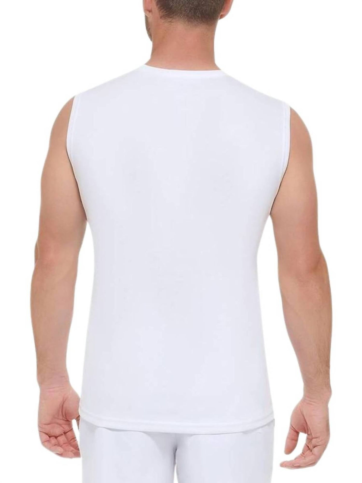 Camisa de hombre sin mangas color blanco y multicolor