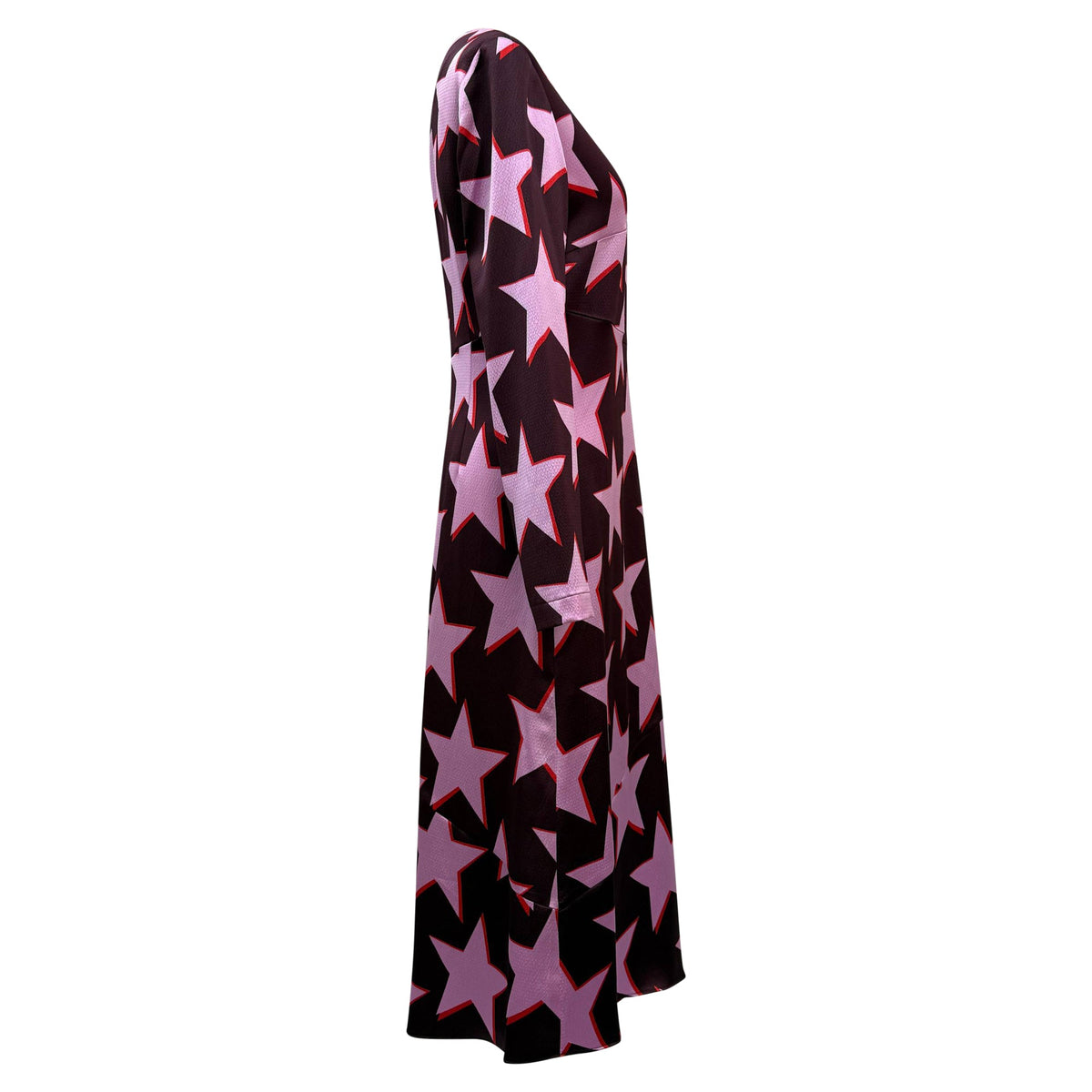 Vestido de satén midi con estampado multicolor