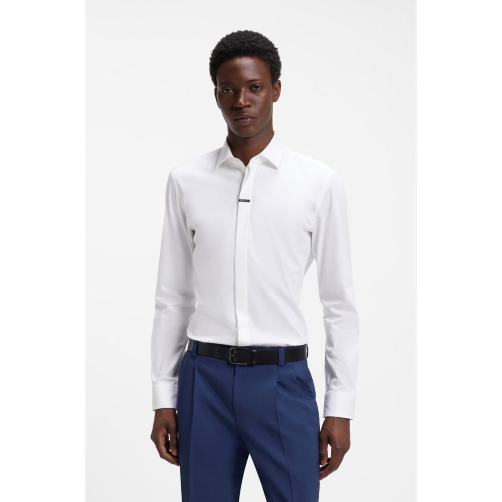 Camisa de algodón de corte ajustado