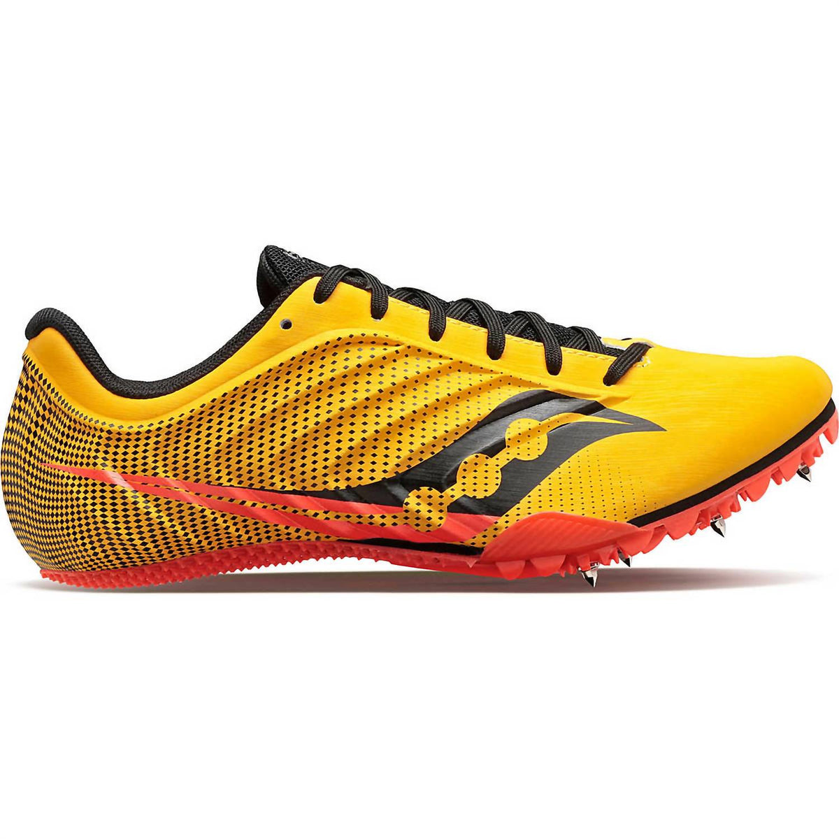 Zapatillas con clavos de hombre color rojo y dorado