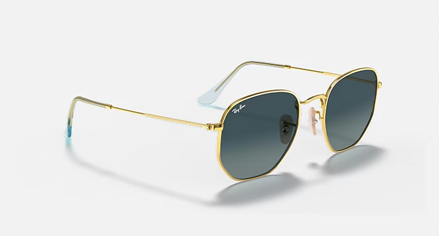 Gafas de sol unisex con lentes polarizados color azul y dorado
