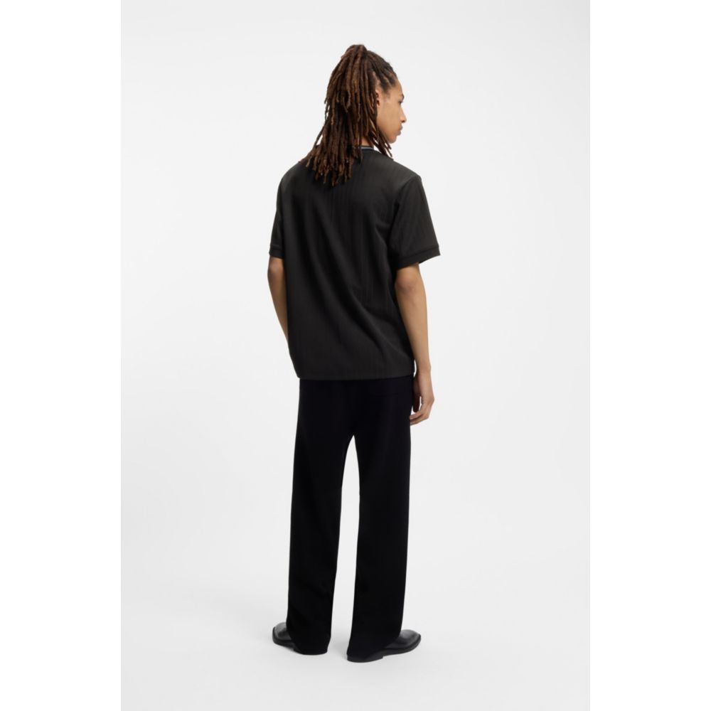 Camiseta de mezcla de algodón a rayas