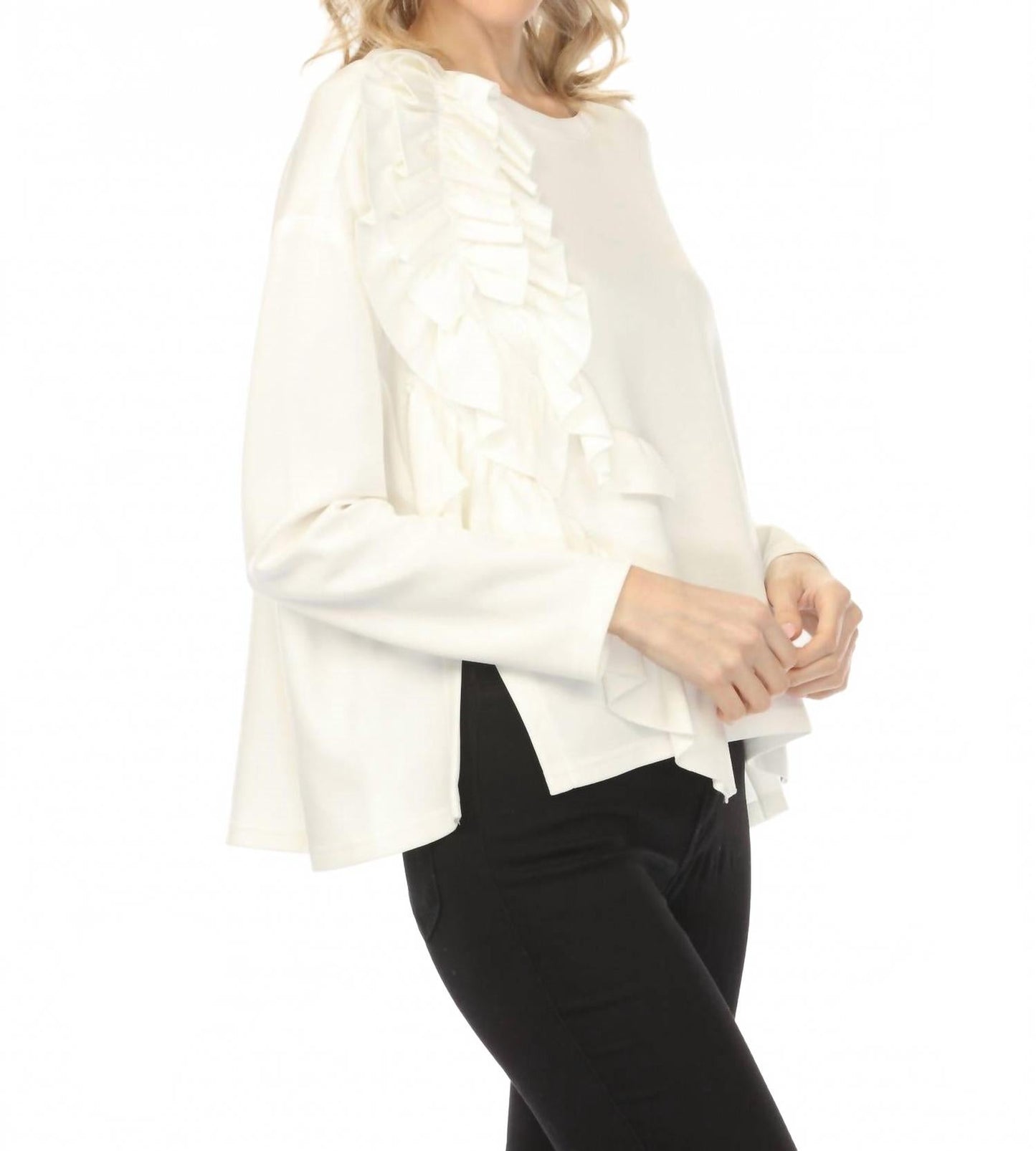 Top de manga larga color blanco