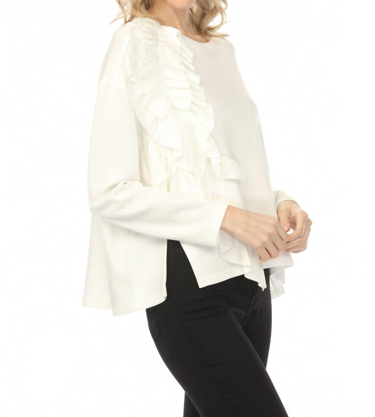 Top de manga larga color blanco
