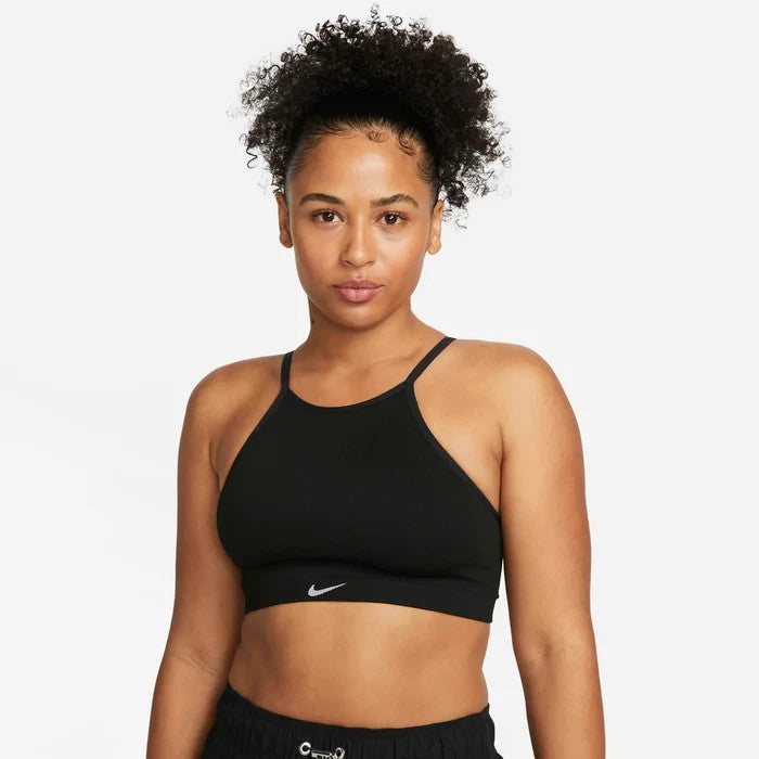 Top deportivo de mujer con tejido acanalado color negro