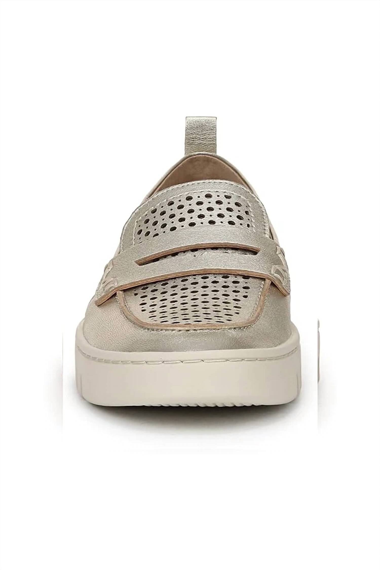 Mocasines de mujer color dorado