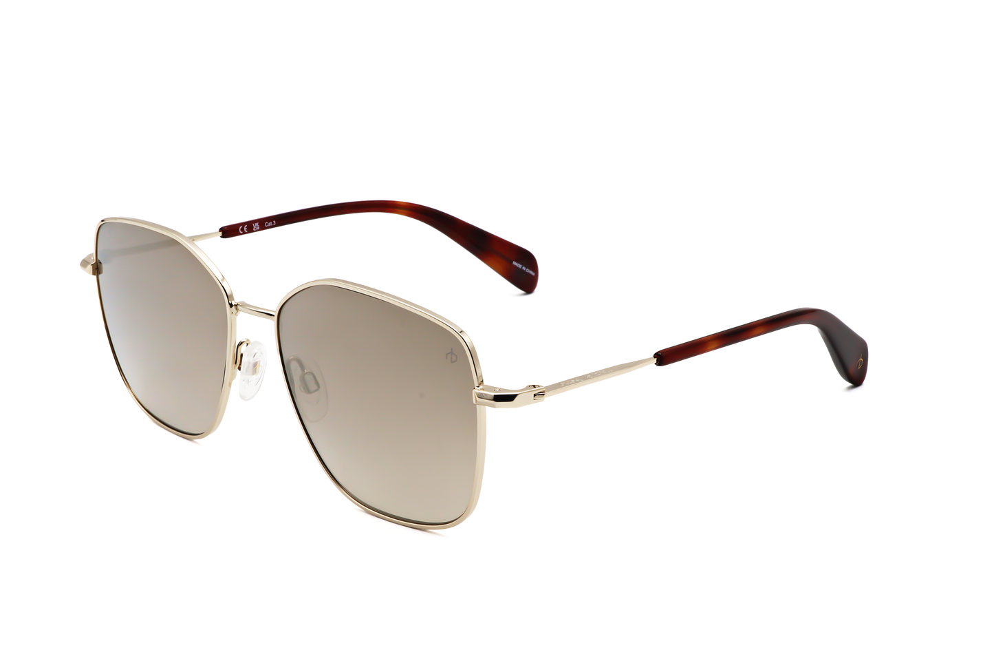 Gafas de sol unisex 57 mm color dorado