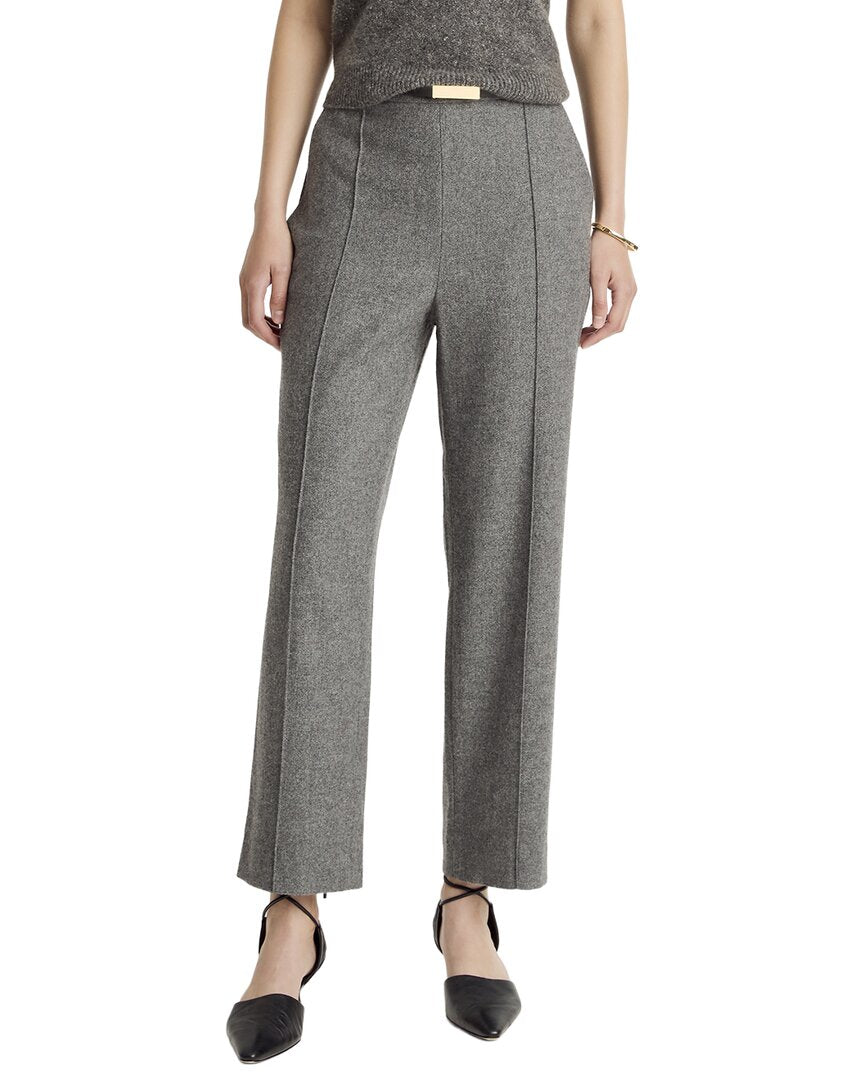 Pantalón de mezcla de lana de tiro medio