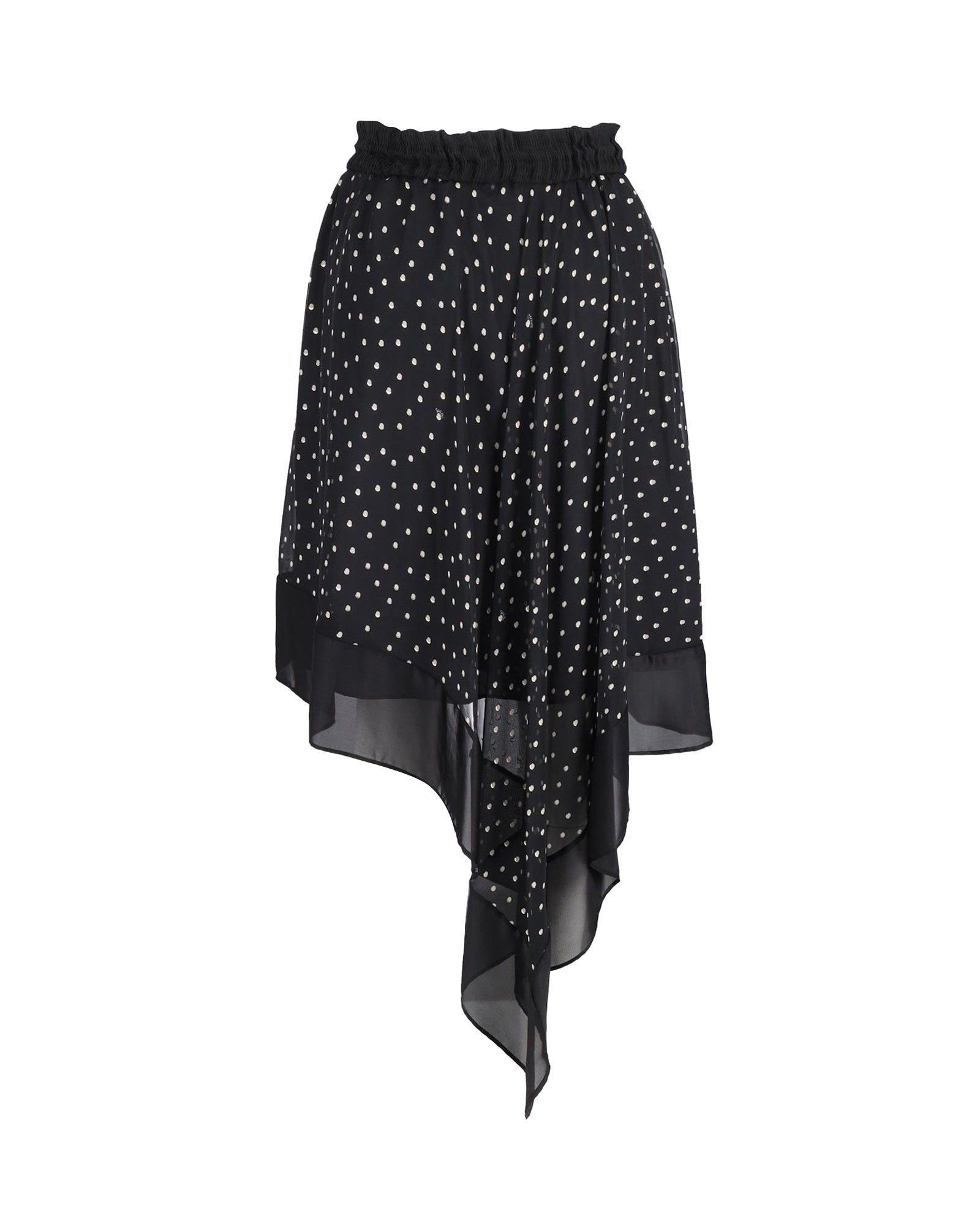 Falda de lunares color negro