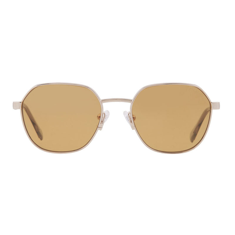 Gafas color café y dorado
