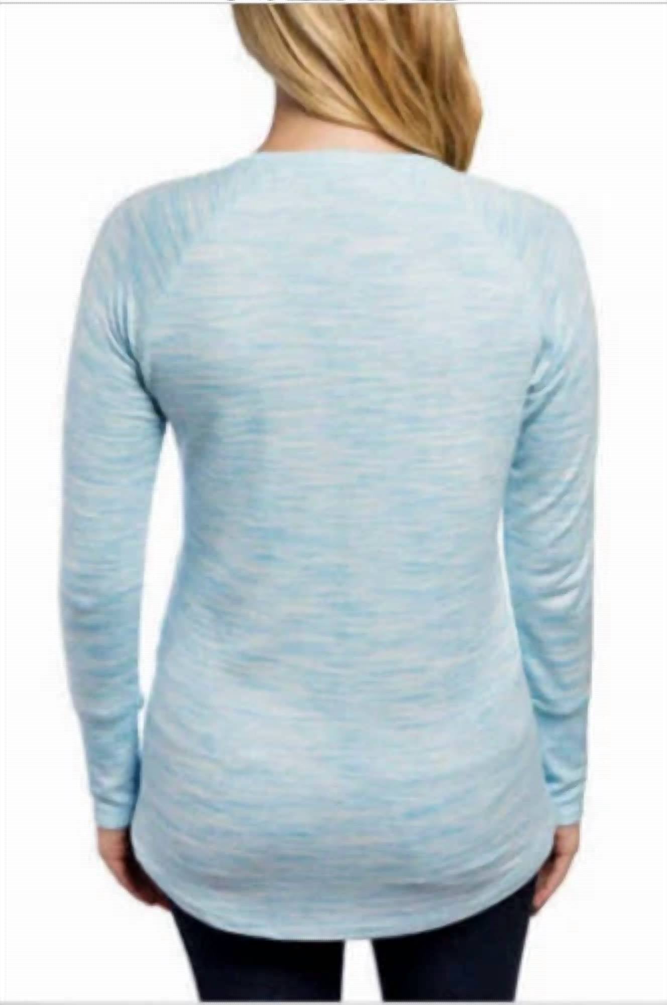 Camiseta de manga larga con cuello redondo color azul