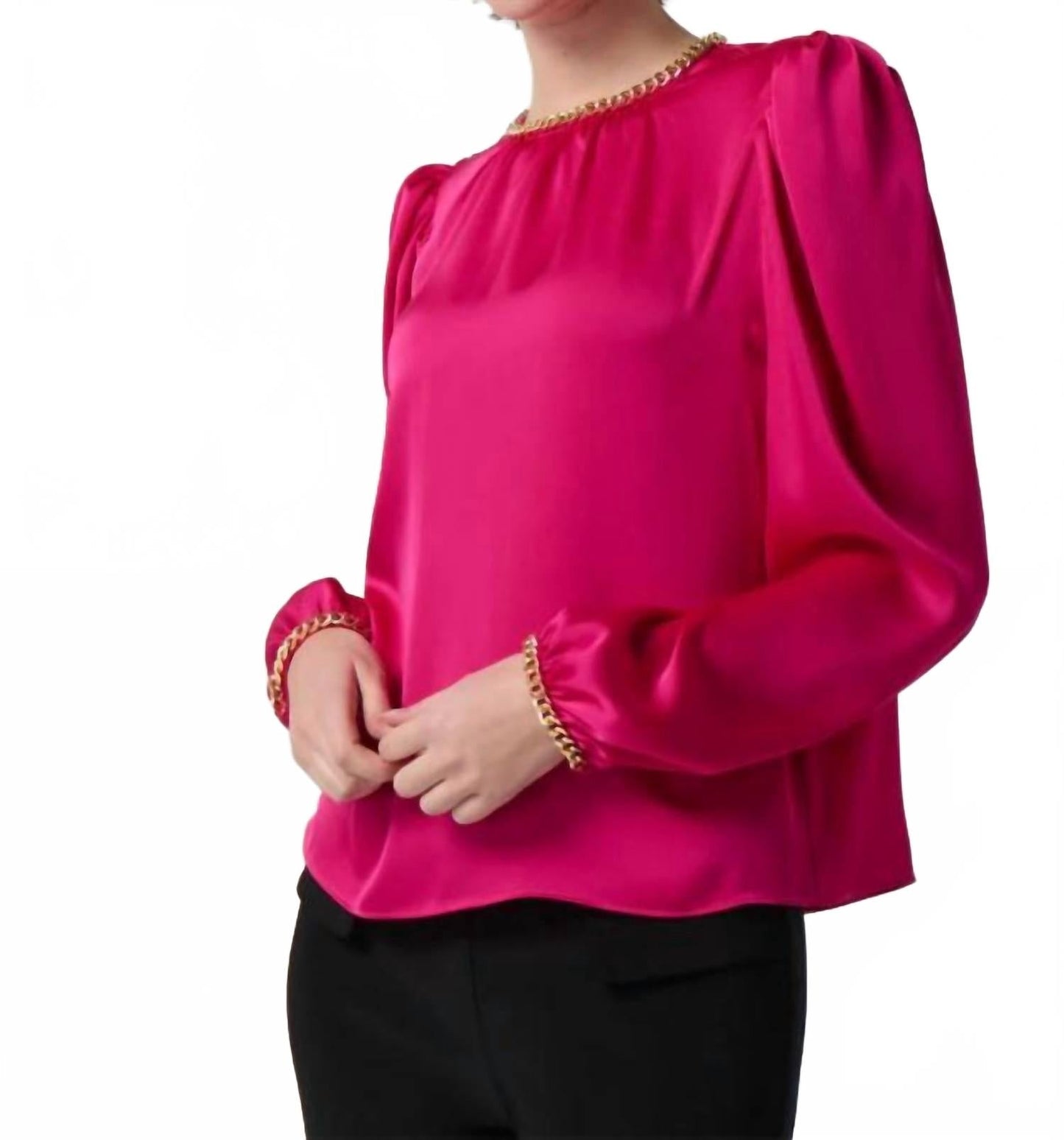 Top de satén color rosado