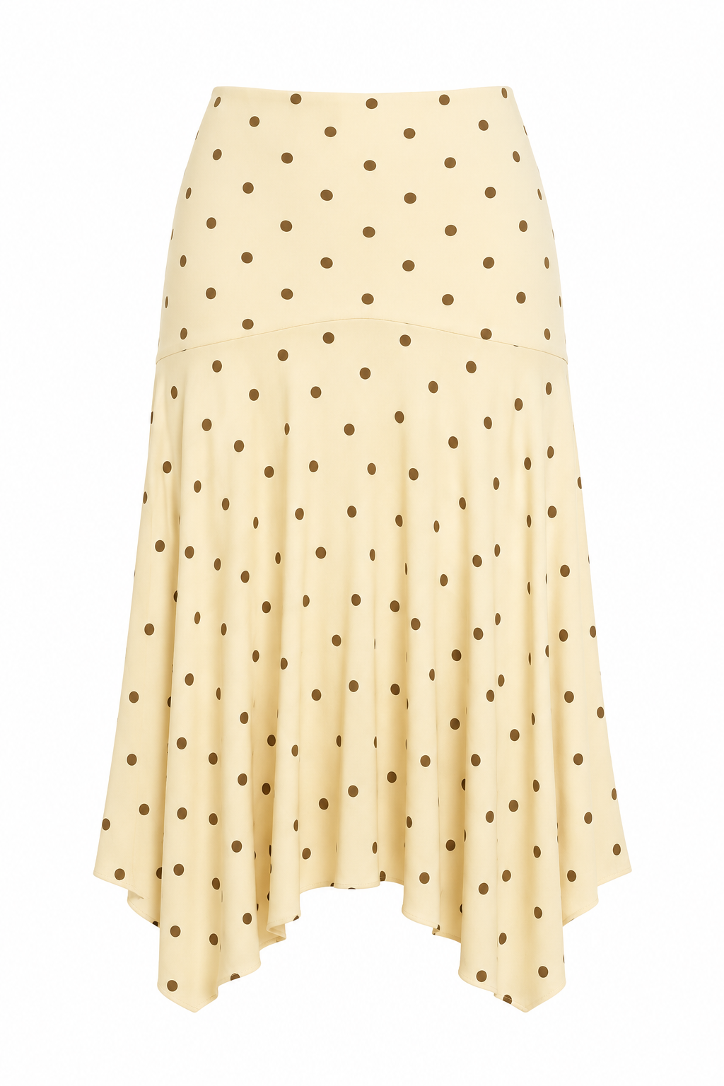 Falda midi de lunares