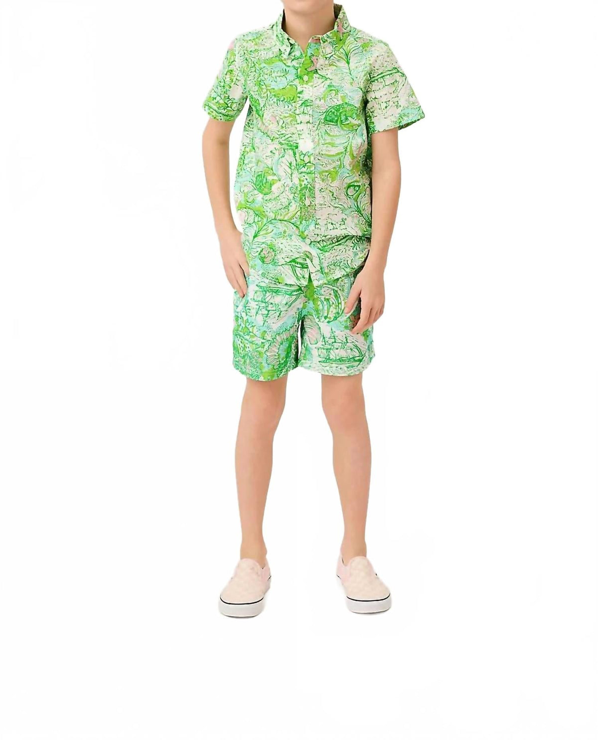 Pantaloneta de baño para niño color blanco