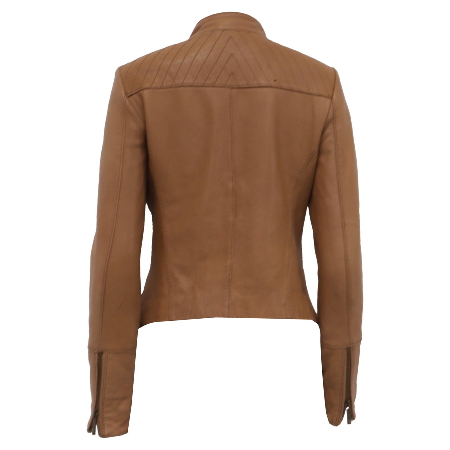 Chaqueta de cuero color café