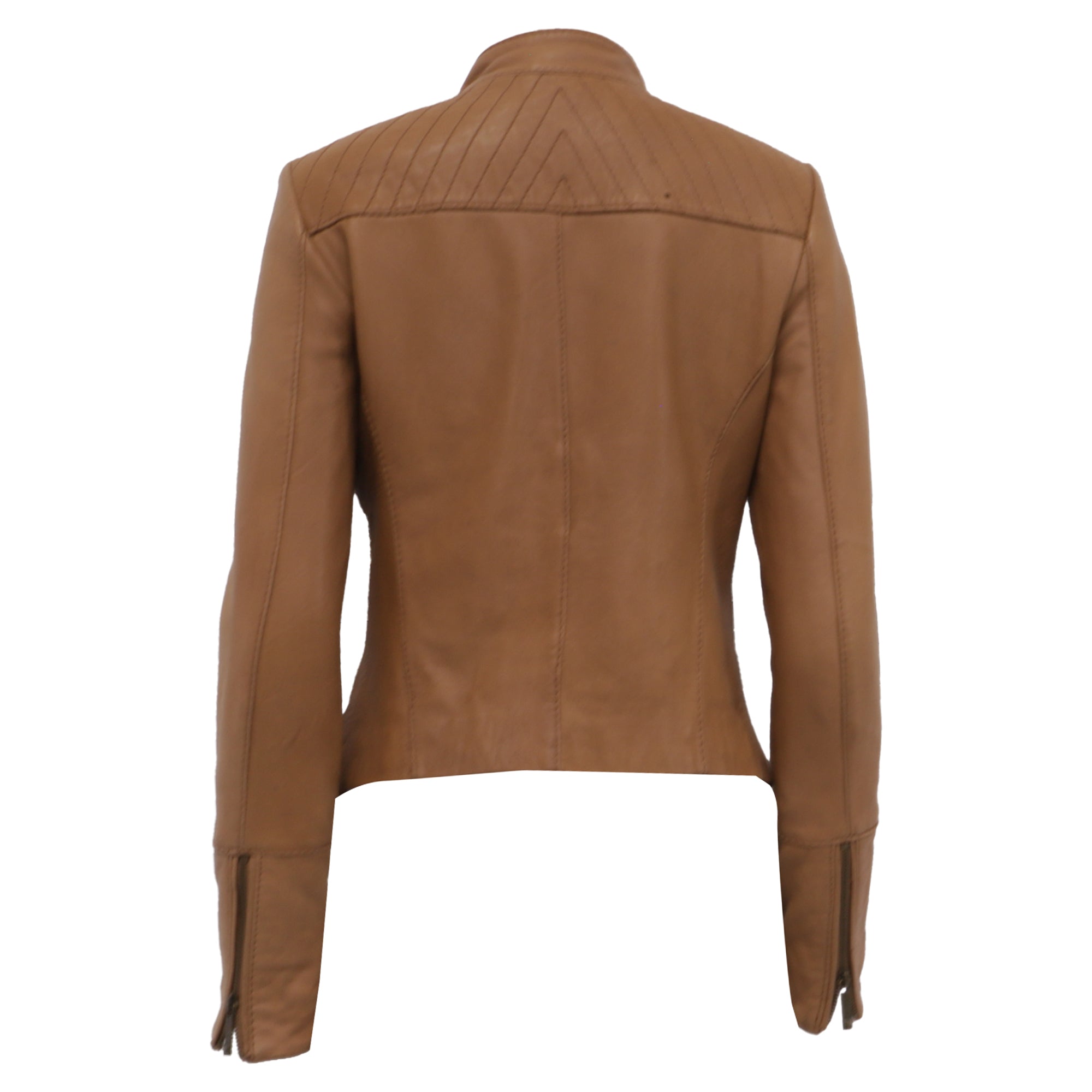 Chaqueta de cuero color café