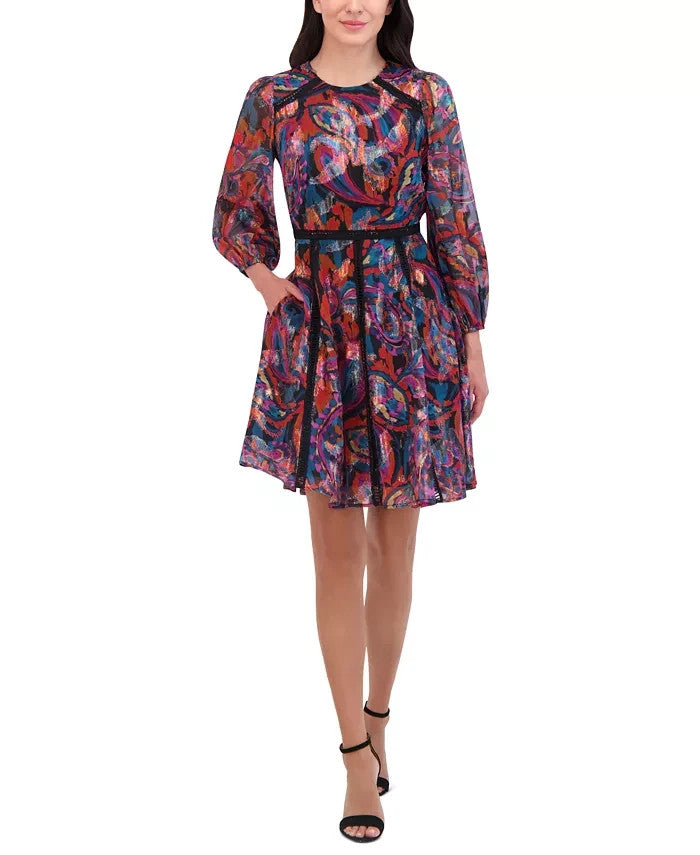 Vestido de mujer con cuello redondo color rojo