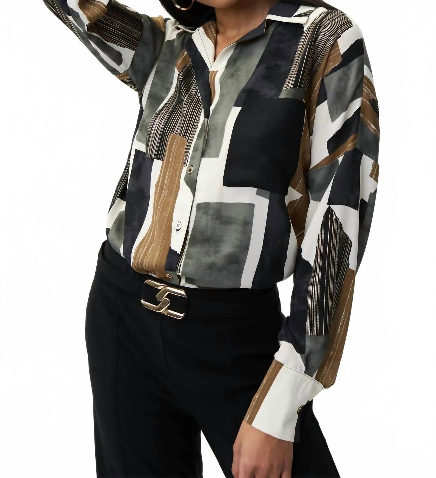 Blusa color negro y beige