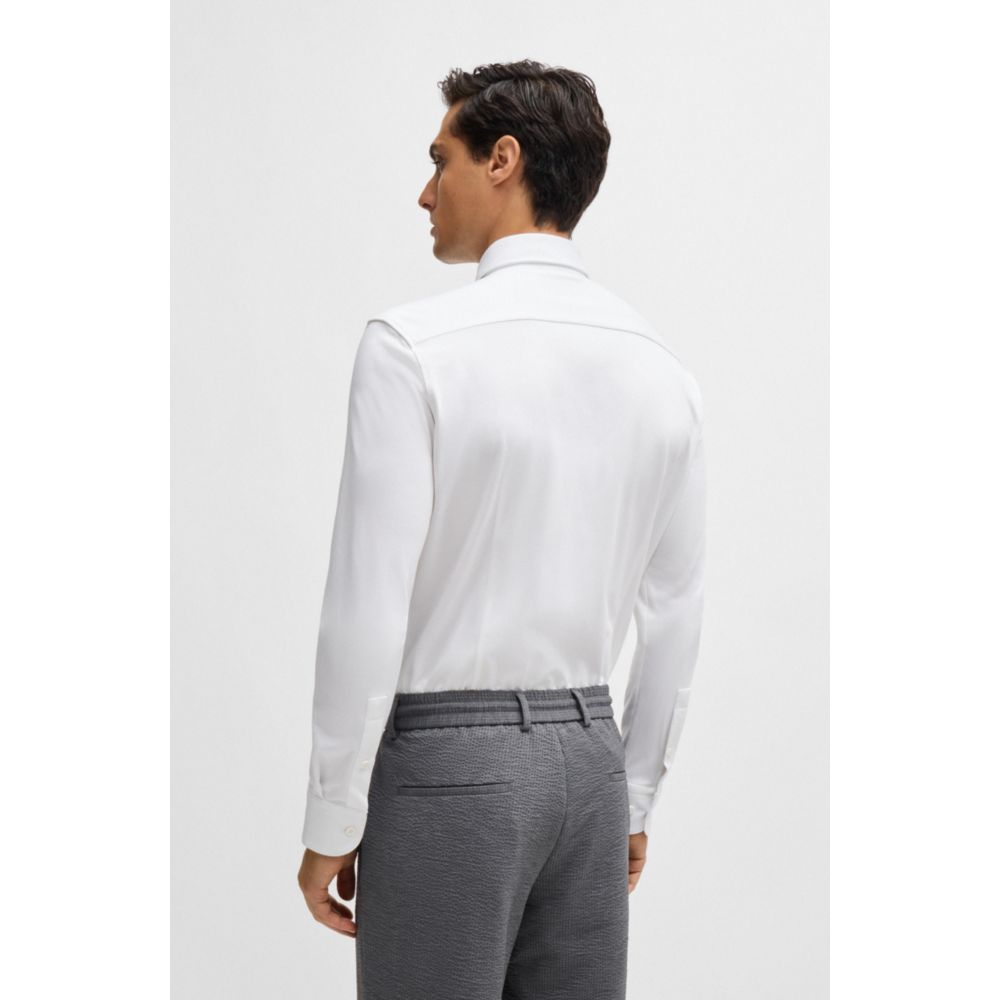 Camisa de mezcla de algodón de corte ajustado