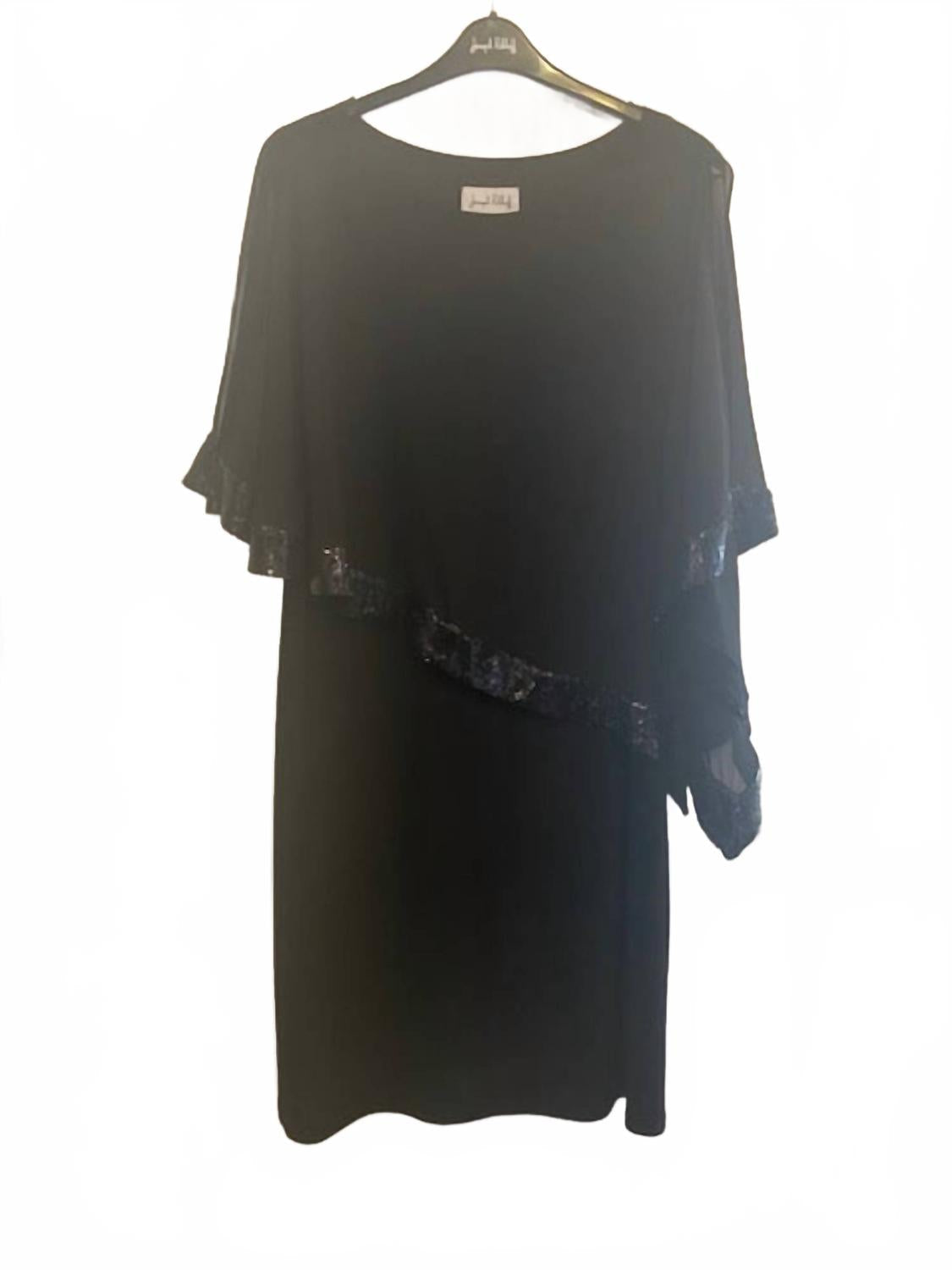 Vestido corto con lentejuelas color negro
