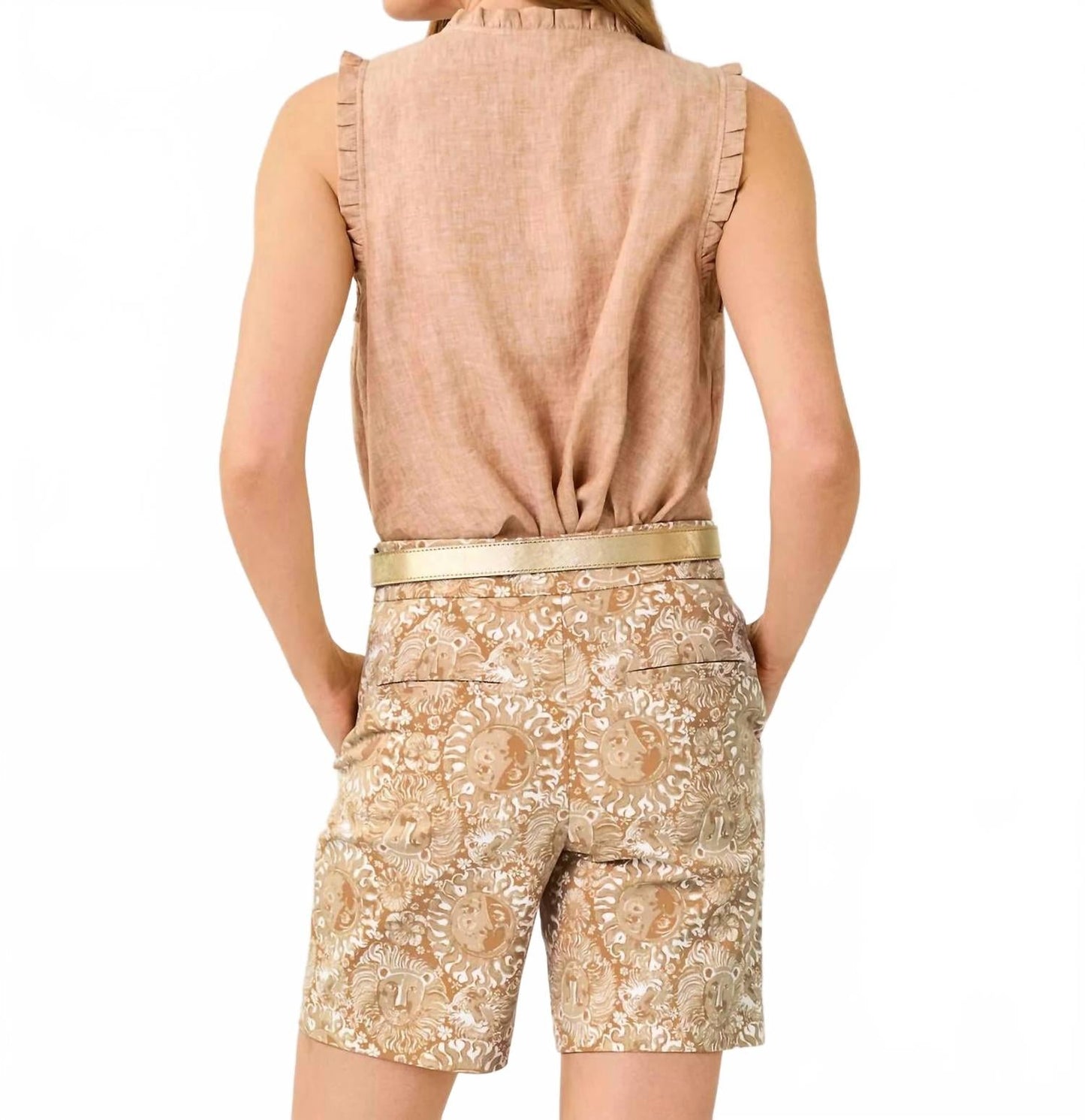 Top sin mangas con boleros color blanco