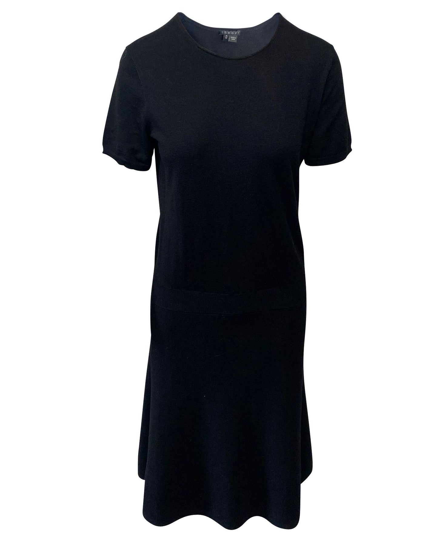 Vestido de lana midi color negro