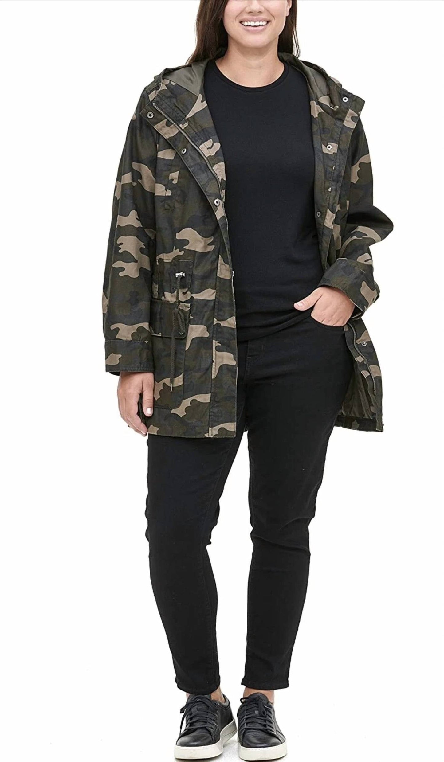 Chaqueta color café y verde