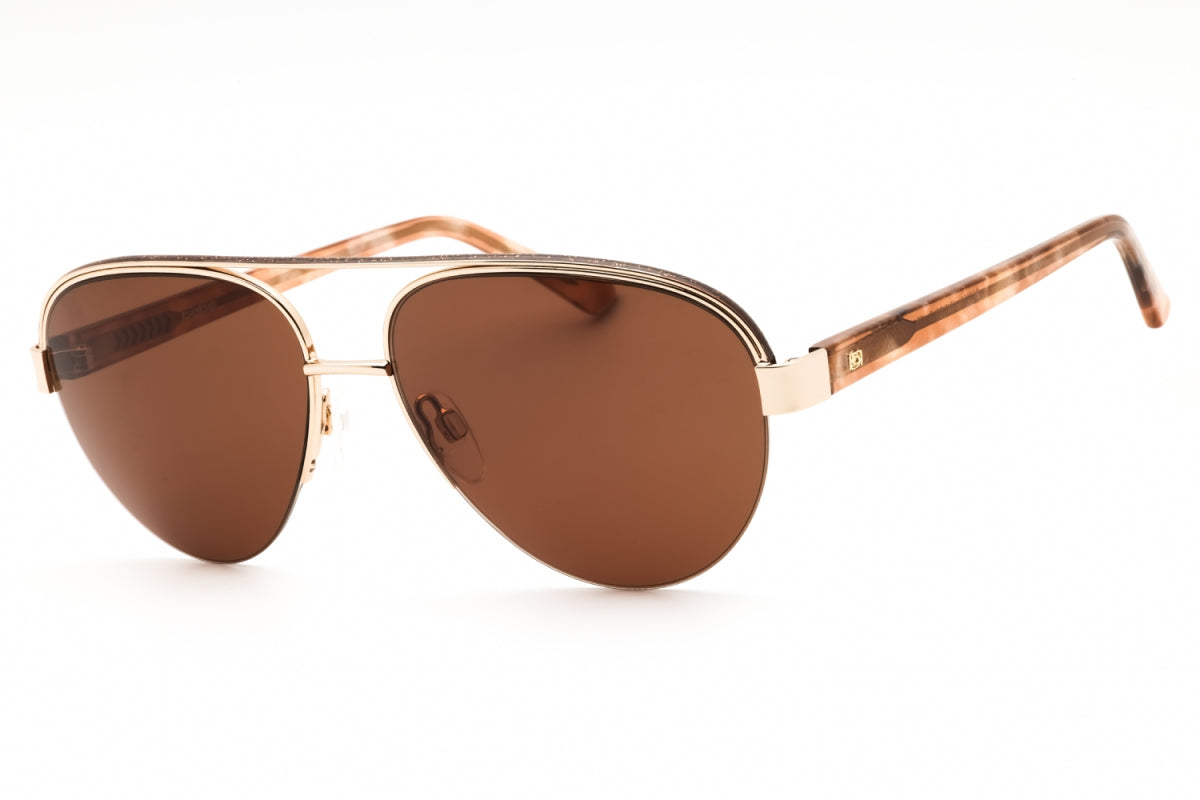 Gafas color café y dorado