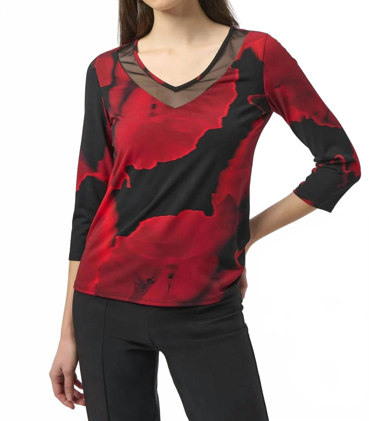 Top color negro y rojo