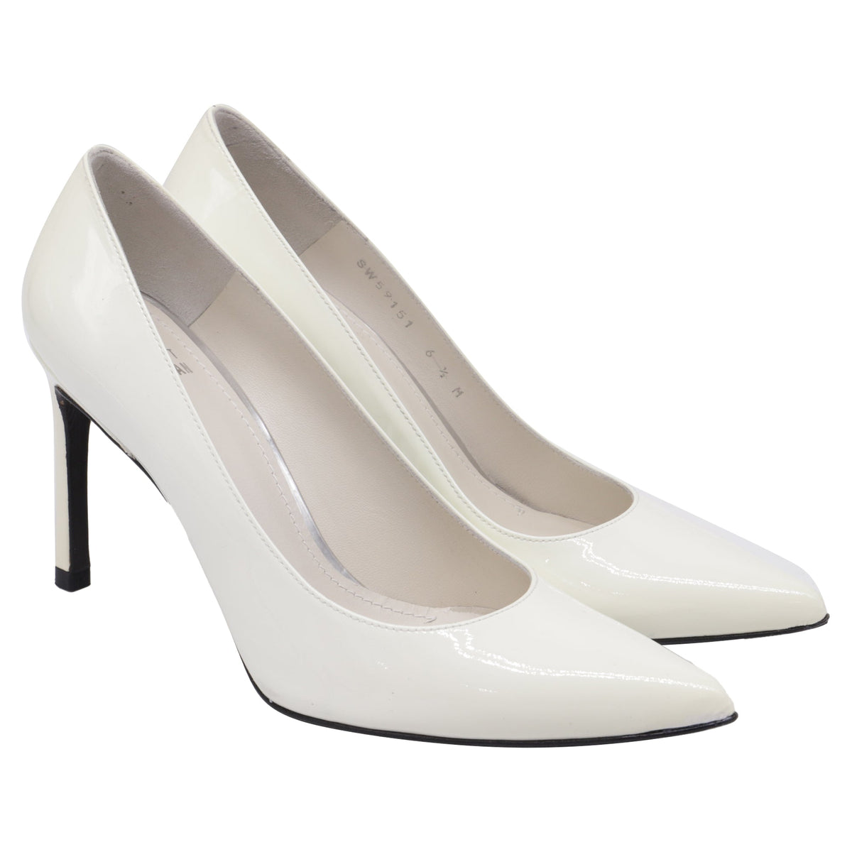 Tacones de cuero color blanco