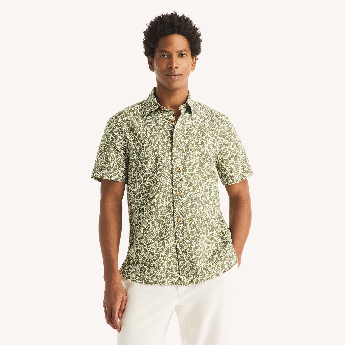 Camisa de hombre de lino de manga corta