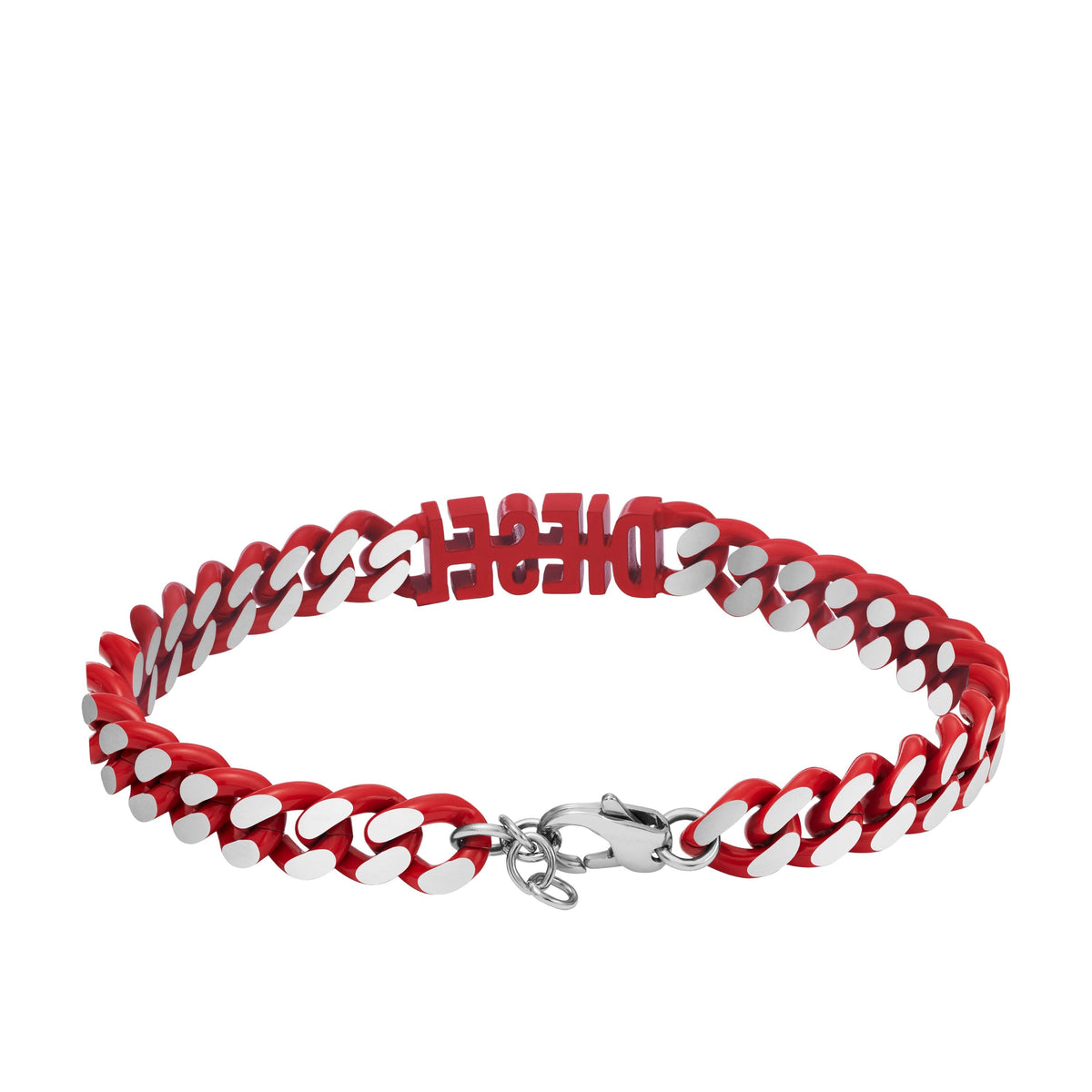 Pulsera de hombre de acero inoxidable color rojo