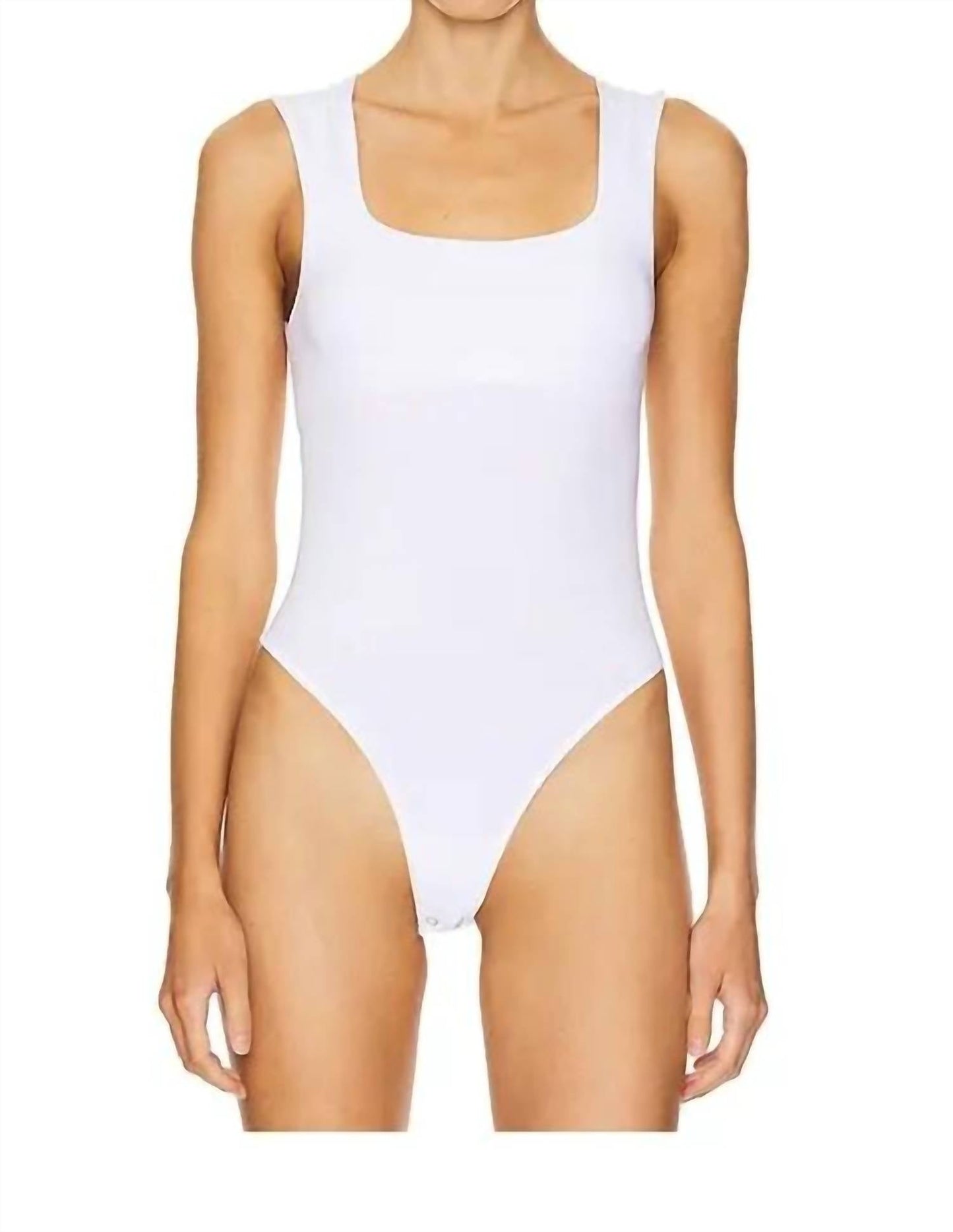 Body con escote cuadrado color blanco