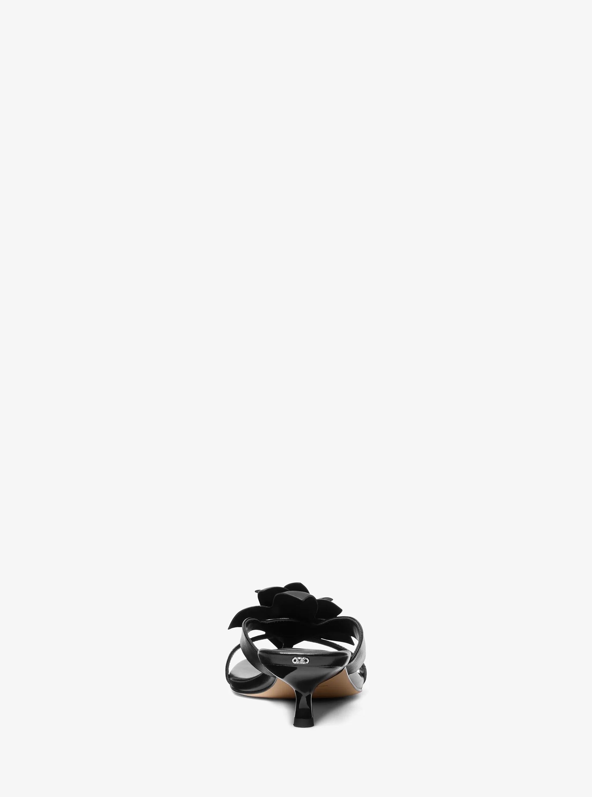 Sandalias de cuero con estampado floral