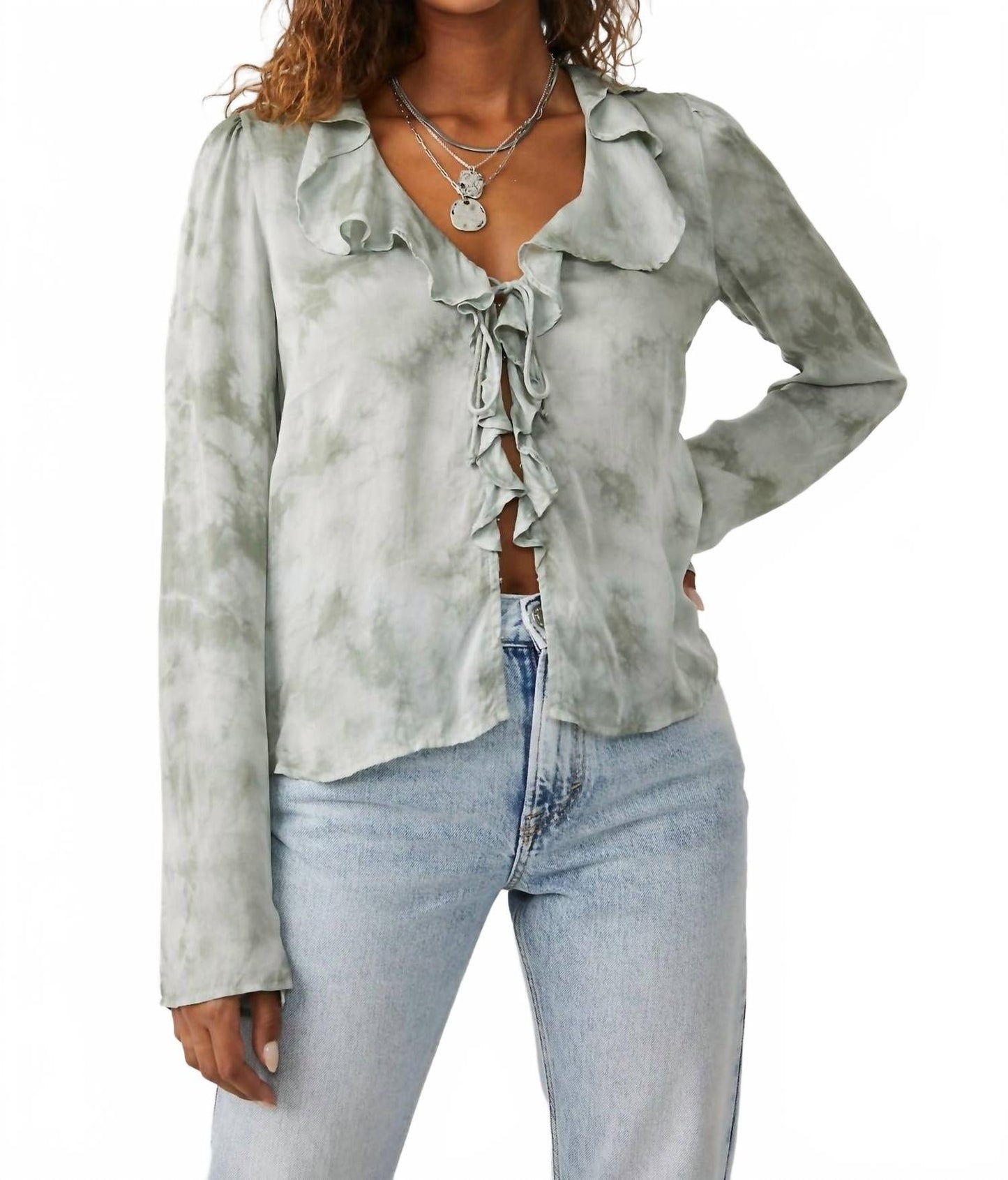 Top con boleros color verde